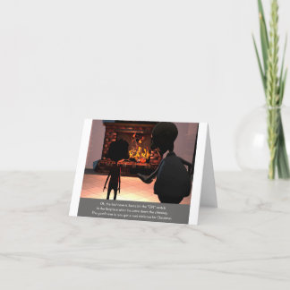 Christmas Card: Hot Fire Cool Skeleton Dead Santa Holiday Card