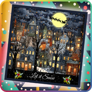 CHRISTMAS CARD - Let It Snow - Two-sided Flat Card