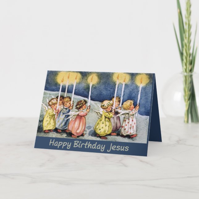 Christmas Card - Little Angels with Candles (Front)