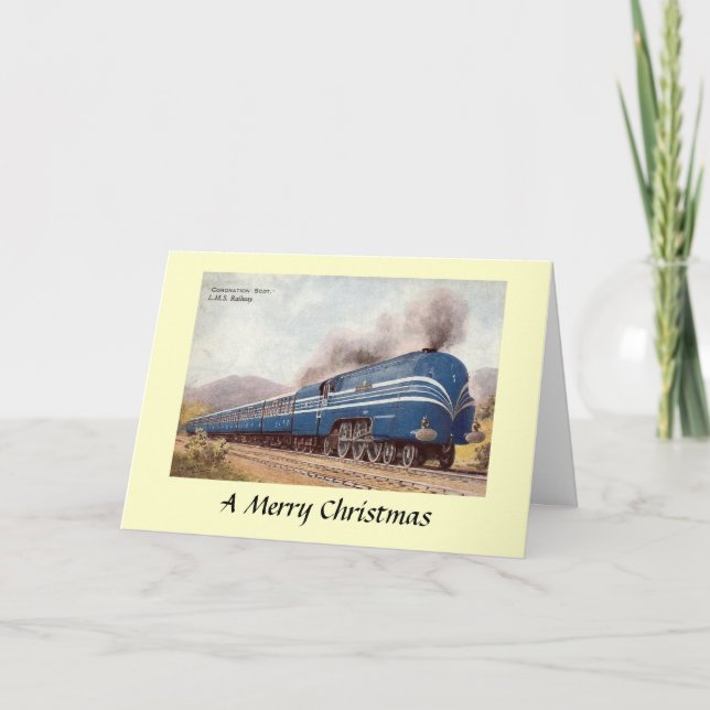 Christmas Card - LMS - The Coronation Scot (Front)