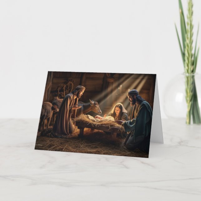 Christmas Card-Manger Scene Holiday Card (Front)