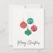 Christmas Card "Merry Christmas"- Ornaments