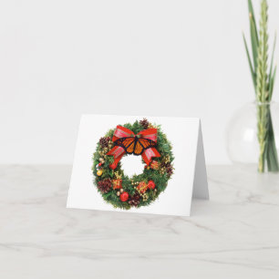 Christmas Card Monarch Wreath