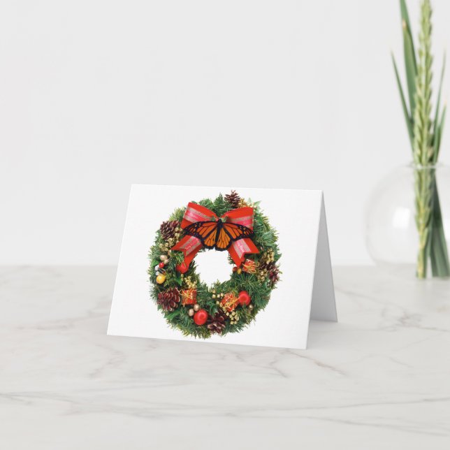 Christmas Card Monarch Wreath (Front)