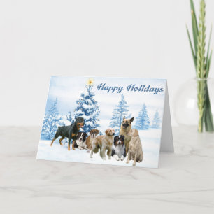 Christmas Card Multiple Dog Breeds