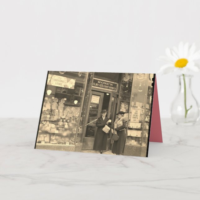 Christmas card, nostalgic Christmas shopping. Card (Small Plant)