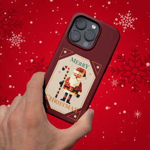 Christmas Card of Santa Claus With Candy Cane iPhone 16 Pro Case