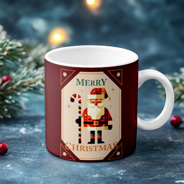 Christmas Card of Santa Claus With Candy Cane Coffee Mug (Creator Uploaded)