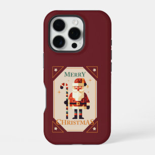 Christmas Card of Santa Claus With Candy Cane iPhone 16 Pro Case