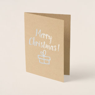 Christmas card on kraft paper.