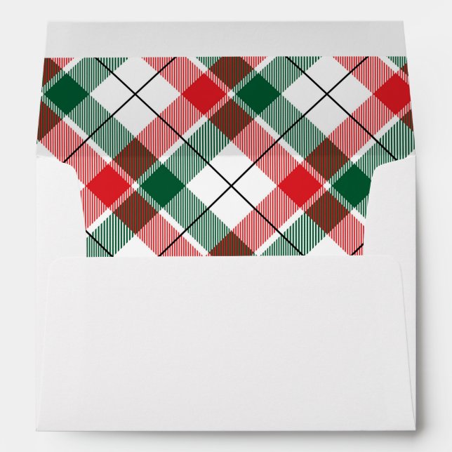 Christmas Card Plaid Mailing Envelope Tartan (Back (Bottom))