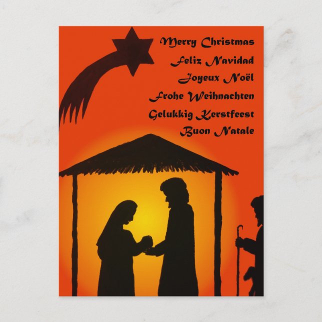 Christmas Card Postcard - multilingual (Front)