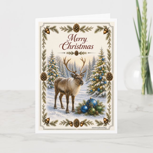 Christmas Card - Reindeer and Lights (Front)