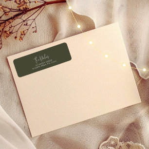 Christmas Card Return Address Labels   Olive Green