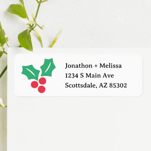 Christmas Card Return Address with Mistletoe Label