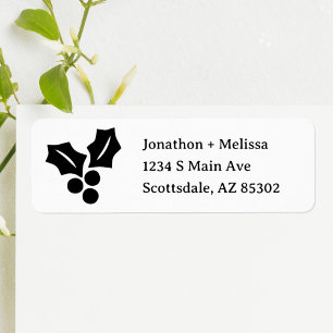 Christmas Card Return Address with Mistletoe Label