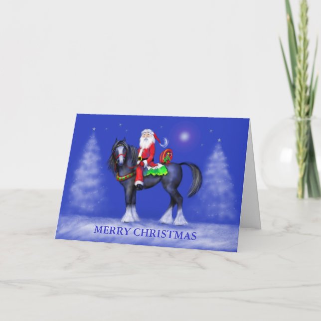 Christmas Card - Santa on Horseback (Front)