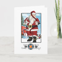 Christmas Card, Santa Playing Archery