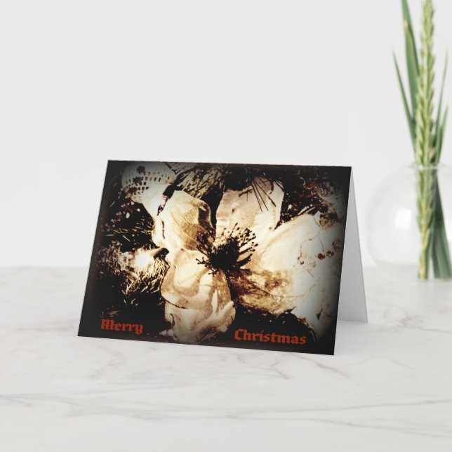 CHRISTMAS CARD SEPIA FLOWER (Front)