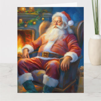 Christmas Card Sleeping Santa