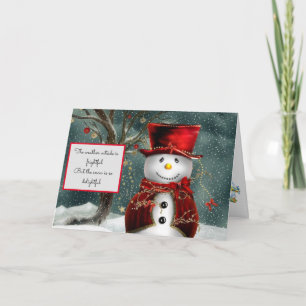 Christmas Card Snowman No Place To Go Snow