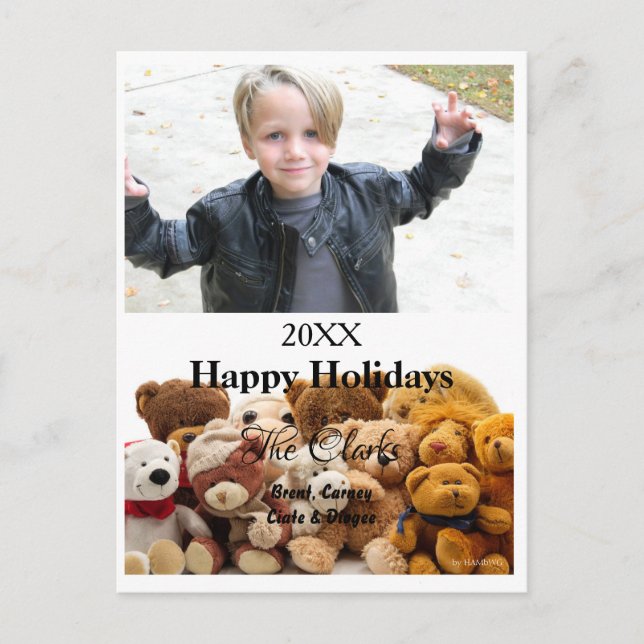 Christmas Card Teddy Bears Postcard - HAMbWG (Front)