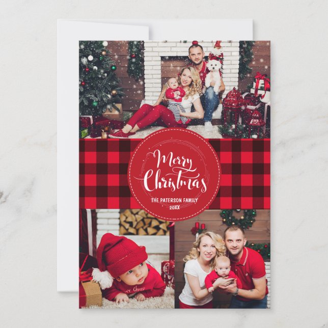 Christmas card template with photo (Front)