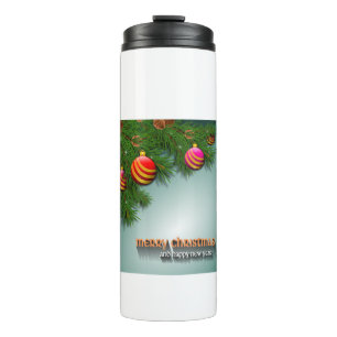 Christmas card thermal tumbler