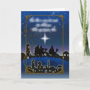 Christmas Card Three Wise Men And Bethlehem