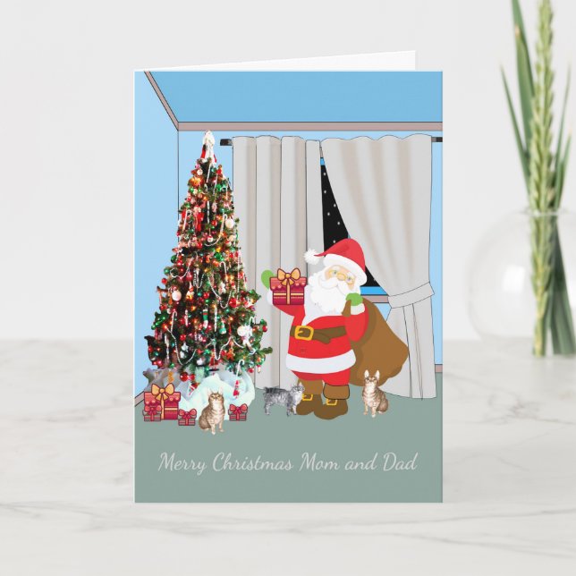Christmas Card to Mum, Dad, from Cats (Front)
