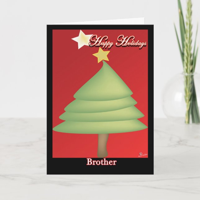 Christmas Card Tree Happy Holidays Brother (Front)