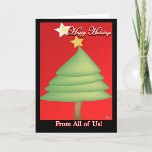 Christmas Card Tree Happy Holidays from All of Us!
