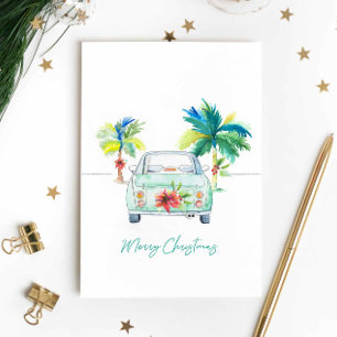 Christmas Card Tropical Florida Watercolor