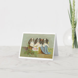 Christmas card Vintage Puppy