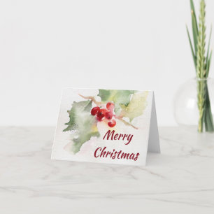 Christmas Card - Watercolour Print Winter Berries