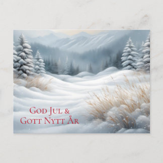 Christmas Card — Winter marsh landscape with snow