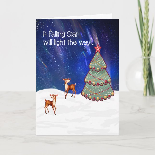 Christmas Card with a Designer Tree & Deer (Front)