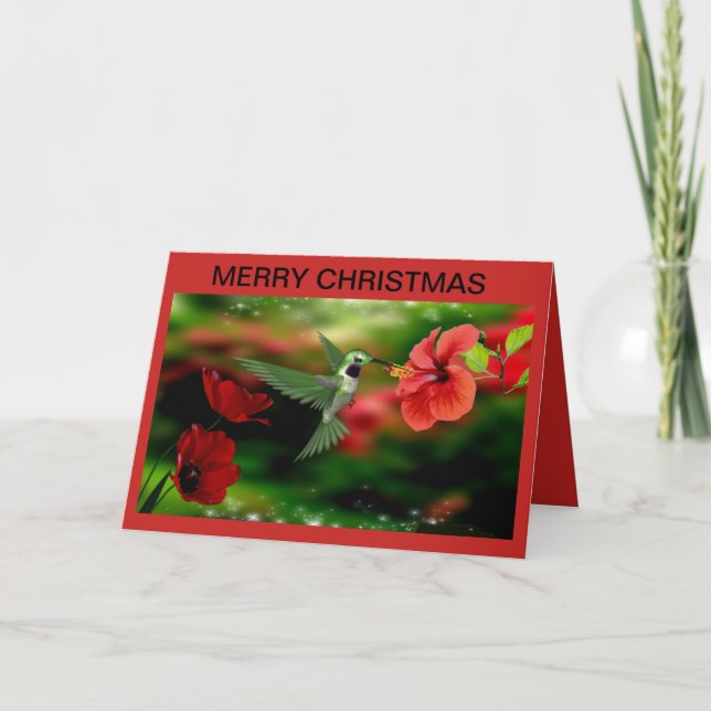 Christmas Card with a Hummingbird (Front)