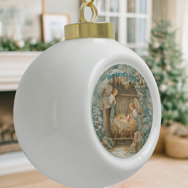 Christmas card with baby Snowflake Framed Ornament (Creator Uploaded)