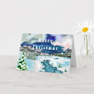 Christmas Card with Beautiful Winter Landscape