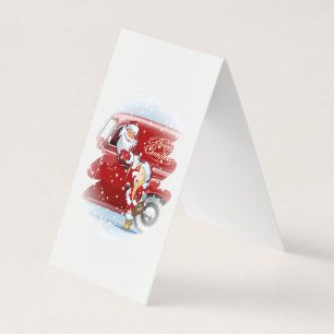 Christmas card with cartoon Snow Maiden - Postman