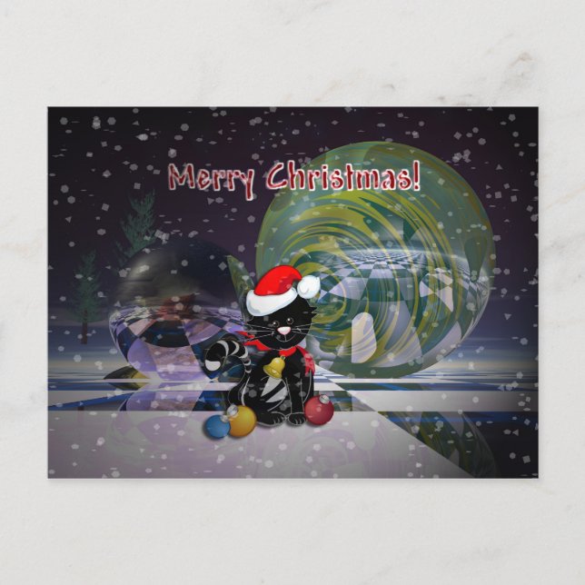 Christmas card with cat (Front)