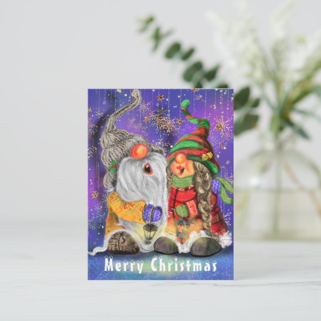 Christmas Card with Couple Gnomes (Standing Front)
