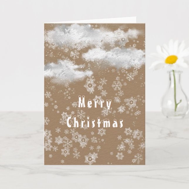 Christmas Card with Falling Snowflakes Winter (Small Plant)
