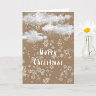 Christmas Card with Falling Snowflakes Winter