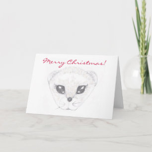 Christmas Card with Ferret Picture