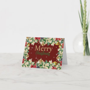 Christmas Card with Flowers, Bulbs, & Pine Cones