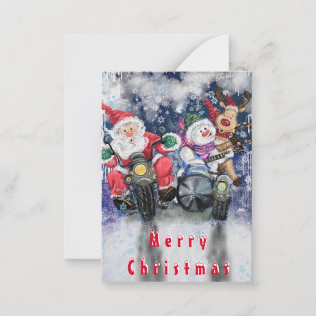 Christmas Card with Happy Friends - Funny (Front)