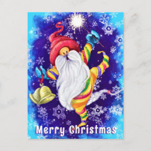 Christmas Card with Happy Gnome