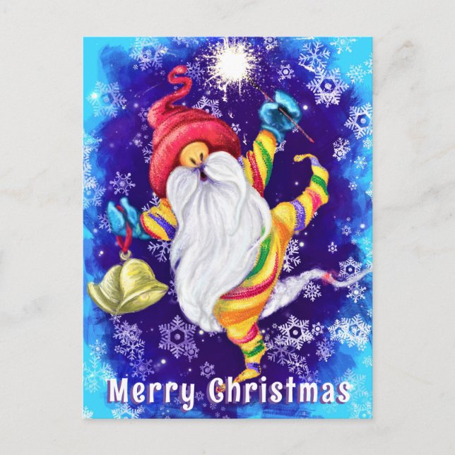 Christmas Card with Happy Gnome (Front)